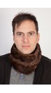 Brown mink fur neck warmer - unisex